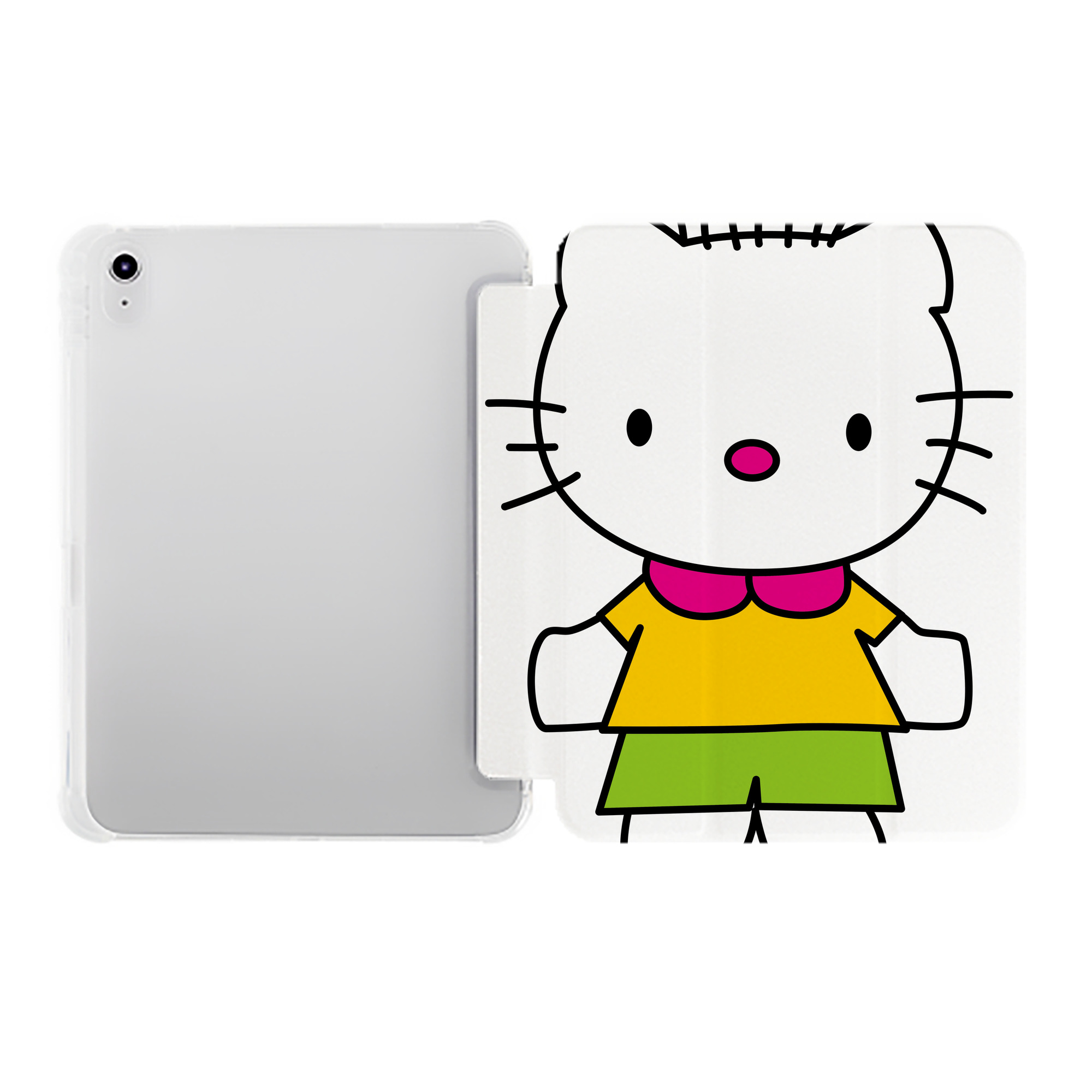 （画像用） Hello Kitty ハローキティ IPad ケース ペン収納付き 三つ折りスタンド PUレザー×シリコン 対応機種9.5/10.5/10.9インチ